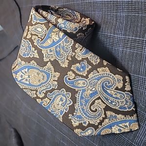 Carter Holmes vintage brown blue and tan paisley tie